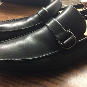 Salvatore Ferragamo Black Leather Horsebit Loafers